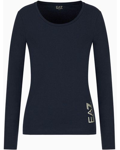 EA7 T-shirt Core Lady A Maniche Lunghe - Blu