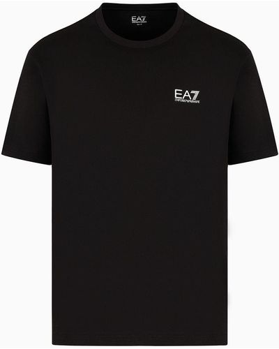 EA7 T-shirt Girocollo Logo Series In Cotone - Nero