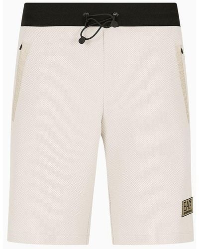 EA7 Gold Label Stretch-fabric Shorts - Natural