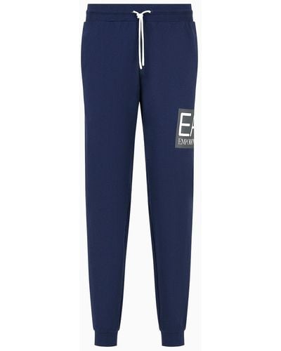 EA7 Pantaloni Jogger Visibility In Cotone - Blu