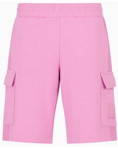 EA7 Unisex Core Identity Organic Cotton Cargo Shorts - Pink