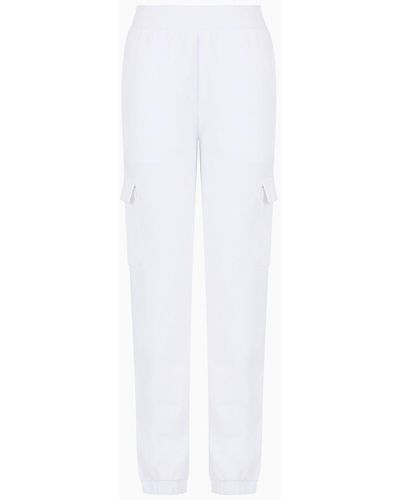 EA7 Dynamic Athlete Cargo Trousers In Asv Natural Ventus7 Technical Fabric - White