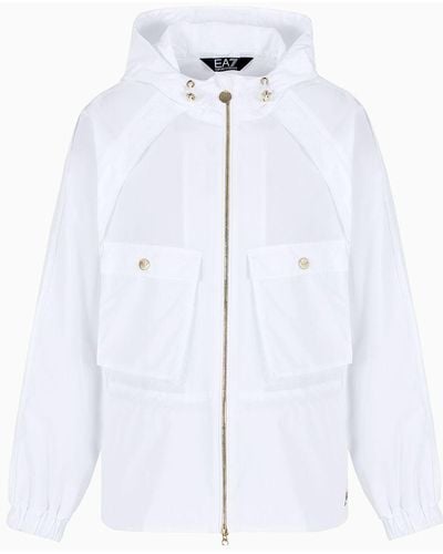 EA7 Costa Smeralda Nylon Hooded Jacket - White