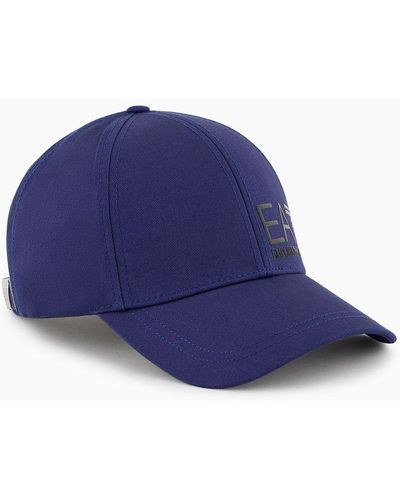EA7 Cappello Baseball In Cotone - Blu
