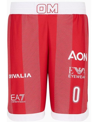 EA7 Olimpia Milano Shorts Replica Campionato 23/24 - Rosso