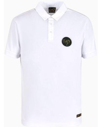 EA7 Soccer Poloshirt Aus Stretch-viskose-mischung - Grau