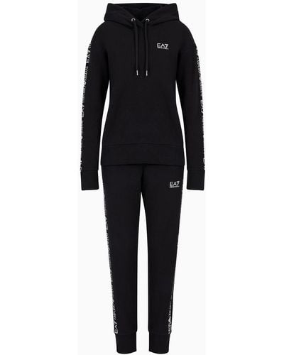 EA7 Stretch Cotton Tracksuit - Black