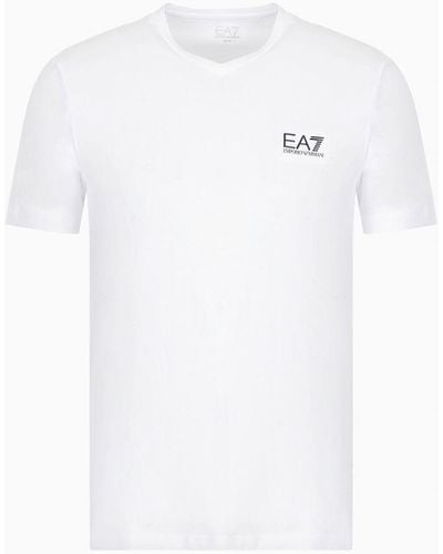 EA7 T-shirt Core Identity In Jersey Di Cotone Stretch - Bianco