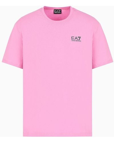 EA7 T-shirt Girocollo Logo Series Unisex In Cotone - Rosa