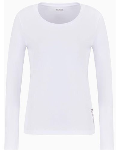 EA7 T-shirt A Maniche Lunghe - Bianco