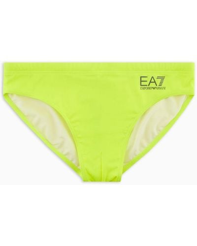 EA7 Low-waisted Swim Briefs With Asv Logo - Yellow