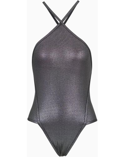 EA7 Metallic One-piece Swimsuit - Grey
