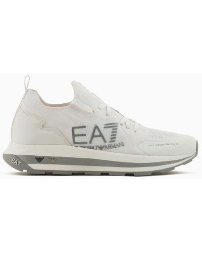 EA7 Black & White Altura Knit Sneaker - Weiß