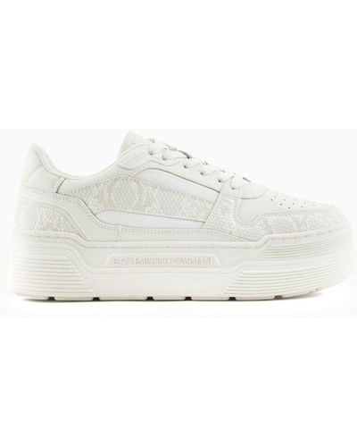 EA7 Lifestyle Court Trainers - White