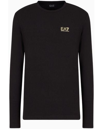 EA7 Long-sleeved Cotton Core Identity T-shirt - Black