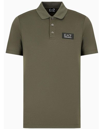 EA7 Lux Identity Modal-blend Polo Shirt - Green