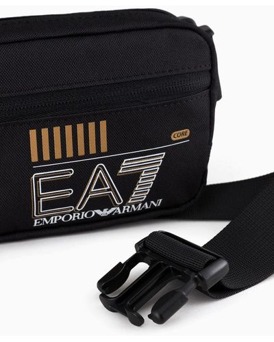EA7 Asv Recycled-fabric Train Core Belt Bag - Black