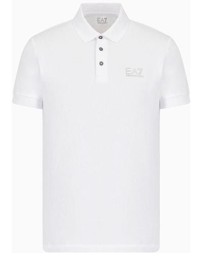 EA7 Core Identity Stretch-cotton Polo Shirt - White