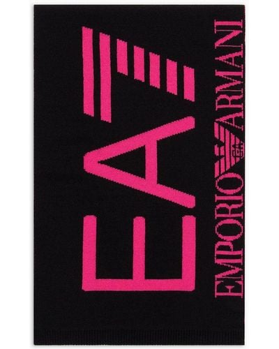 EA7 Scarf With Oversized Logo - Pink