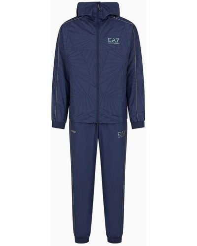 EA7 Dynamic Athlete Printed Tracksuit In Ventus7 Technical Fabric - Blue