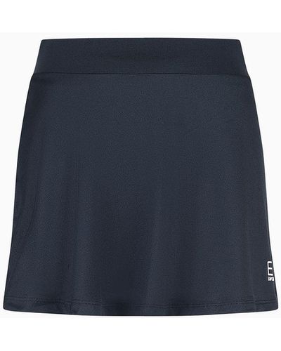 EA7 Tennis Pro Mini Skirt In Ventus7 Technical Fabric - Blue