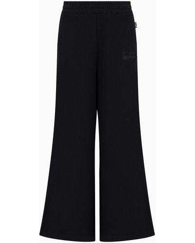 EA7 Graphic Series Wide Trousers In Asv Organic Cotton - Black