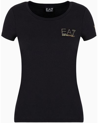 EA7 Cotton-blend Jersey Evolution T-shirt - Black