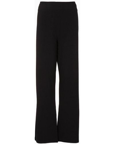 EA7 Core Lady Plus Size Stretch-cotton Pants - Black