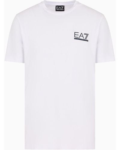 EA7 Tennis Club Crew-neck T-shirt In A Stretch Viscose Blend - White