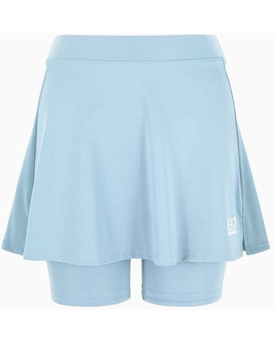 EA7 Tennis Pro Mini Skirt In Asv Ventus7 Technical Fabric - Blue