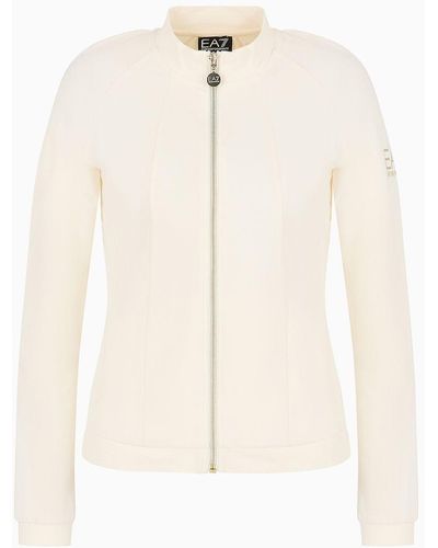EA7 Stretch-cotton Core Lady Sweatshirt - White