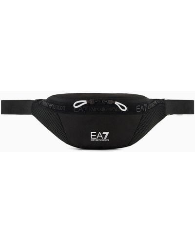 EA7 Logo Series Technical Fabric Belt Bag - Black