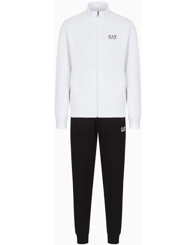 EA7 Core Identity Cotton Tracksuit With Logo - White