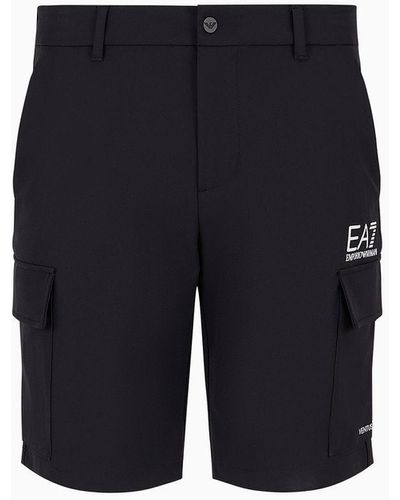 EA7 Shorts Cargo Golf Pro In Nylon Stretch - Blu
