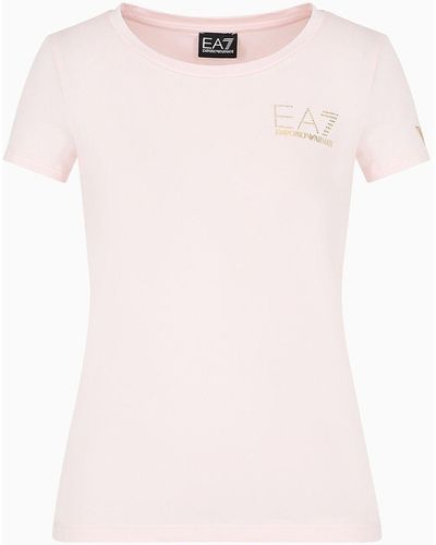 EA7 Cotton-blend Jersey Evolution T-shirt - Pink