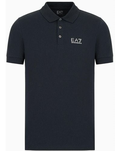 EA7 Core Identity Stretch-cotton Polo Shirt - Black
