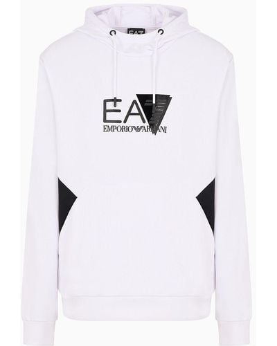 EA7 Technical-fabric Hooded Visibility Sweatshirt - White