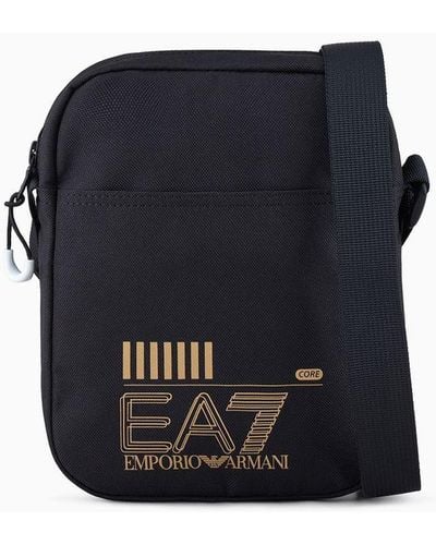 EA7 Small Asv Recycled-fabric Train Core Shoulder Bag - Blue