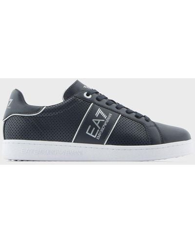 EA7 Classic Performance Leather Sneakers - Blue