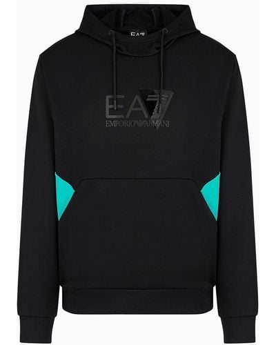 EA7 Technical-fabric Hooded Visibility Sweatshirt - Black