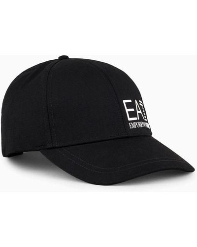 EA7 Cotton Baseball Cap - Black