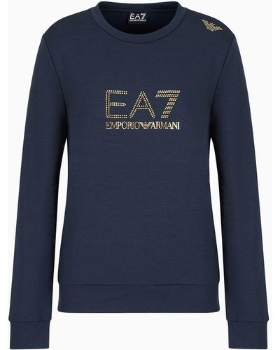 EA7 Evolution Sweatshirt Mit Rundhalsausschnitt - Blau