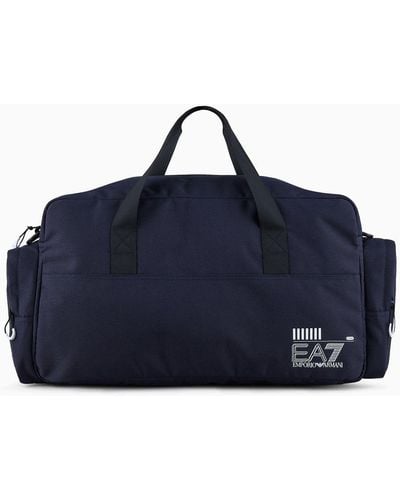 EA7 Asv Recycled-fabric Train Core Duffel Bag - Blue