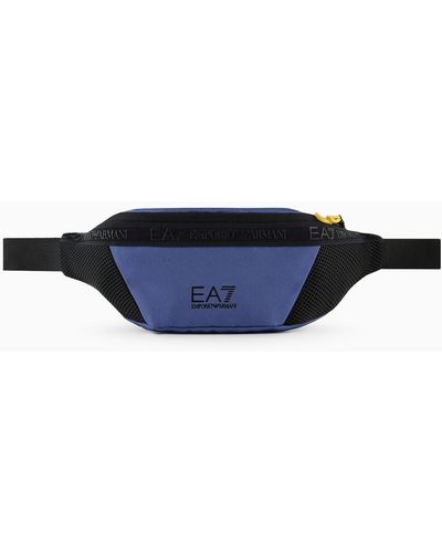 EA7 Logo Series Technical Fabric Belt Bag - Blue