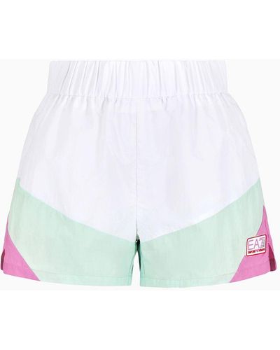 EA7 Contemporary Sport Nylon Shorts - White