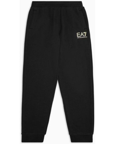 EA7 Cotton Logo Series Boy Joggers - Black