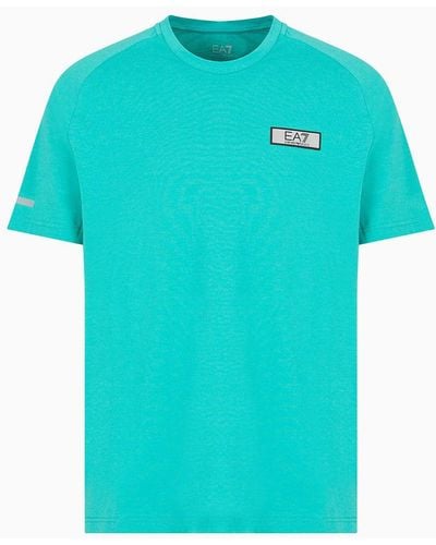EA7 Dynamic Athlete T-shirt In Natural Ventus7 Technical Fabric - Blue