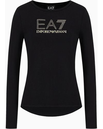 EA7 T-shirt Evolution A Maniche Lunghe - Nero