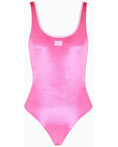 EA7 Velvet One-piece Swimsuit - Pink