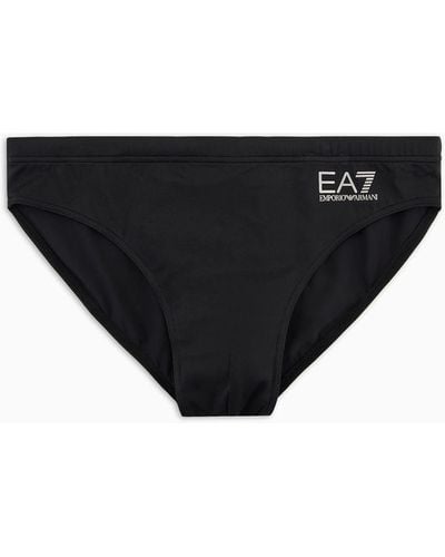 EA7 Low-waisted Swim Briefs With Asv Logo - Black